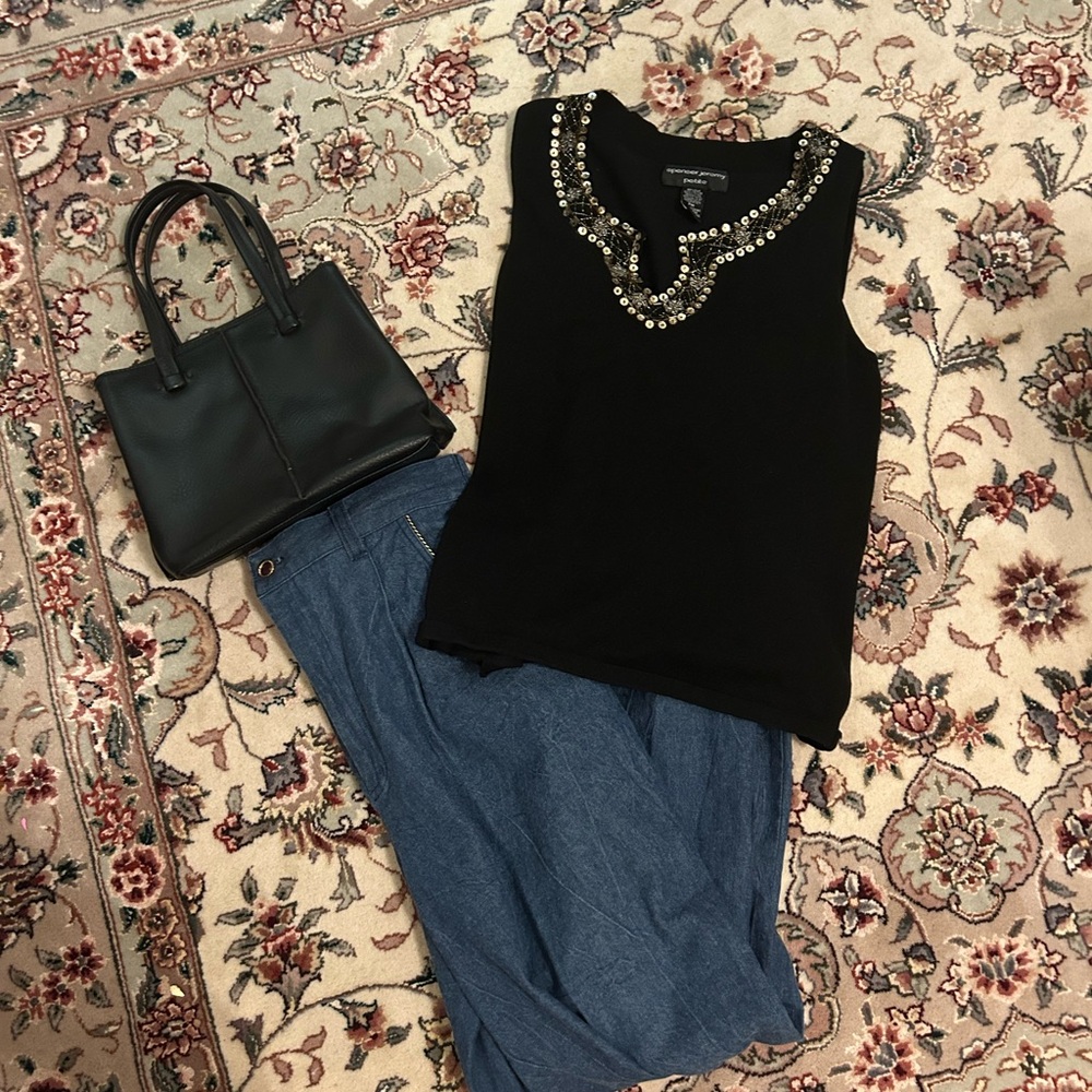 Black Beaded Top